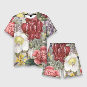Мужской костюм с шортами 3D с принтом Цветы Красочный Садовый Букет ,  |  | flowers | букет | природа | растение | флора | цветы