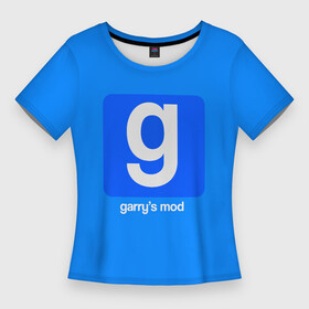 Женская футболка 3D Slim с принтом Garry s Mod логотип ,  |  | gmod | half life | source engine | steam | песочница