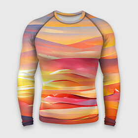 Мужской рашгард 3D с принтом Закатное солнце ,  |  | abstraction | art | bright | colors | draw | light | multicoloured | nature | sky | sun | sunset | абстракция | закат | краски | небо | пейзаж | природа | разноцветный | рисунок | свет | солнце | яркий