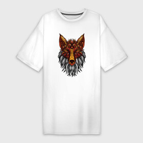 Платье-футболка хлопок с принтом Лиса в стиле Мандала  Mandala Fox ,  |  | ethnic | fashion | foxes | foxxy | free | lover | lovers | mandala | sacral | scheme | style | wild | буддизм | дикий | иллюстрация | лис | лисёнок | лисица | лисичка | сакральная схема | свобода | свободный | стиль | эзотер | этника