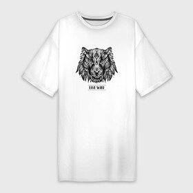 Платье-футболка хлопок с принтом Тигр в стиле Мандала  Mandala Tiger  Live Wild ,  |  | ethnic | fashion | free | lover | lovers | mandala | sacral | scheme | style | wild | буддизм | дикая жизнь | дикий | живи диким | иллюстрация | сакральная схема | свобода | свободный | стиль | тигриные | тигрица | тигры | этника