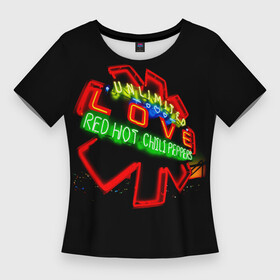 Женская футболка 3D Slim с принтом Unlimited Love  Red Hot Chili Peppers ,  |  | Тематика изображения на принте: red hot chili peppers | rhcp | альтернативный | джош клингхоффер | красные острые перцы чили | метал | ред хот чили пеперс | рок группа | рхчп | рэп | фанк | фли | чад смит | энтони кидис