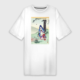Платье-футболка хлопок с принтом Picnic (Пикник) ,  |  | винтаж | искусство | культура | культура японии | отдых | пикник | природа | рисунок | япония | японская культура | японская эстетика | японский | японский стиль