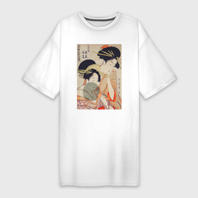 Платье-футболка хлопок с принтом Chojiya Hinazuru Hinamatsu (Две девушки) ,  |  | винтаж | искусство | красота | культура | культура японии | отдых | природа | рисунок | япония | японская культура | японская эстетика | японский | японский стиль