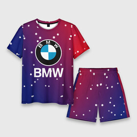 Мужской костюм с шортами 3D с принтом BMW  Градиент  Краска ,  |  | bmw | bmw performance | m | motorsport | performance | бмв | моторспорт