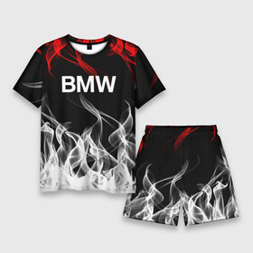Мужской костюм с шортами 3D с принтом bmw надпись ,  |  | bmw | bmw performance | m | motorsport | performance | бмв | моторспорт