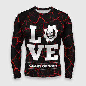 Мужской рашгард 3D с принтом Gears of War Love Классика ,  |  | gears | gears of war | logo | love | war | вар | гирс | игра | игры | лого | логотип | мрамор | символ | трещины
