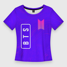 Женская футболка 3D Slim с принтом BTS  Разводы ,  |  | band | boyband | bts | k pop | kpop | logo | music | бойбенд | бойбэнд | бтс | группа | к поп | кпоп | лого | логотип | музыка | разводы | символ | символы