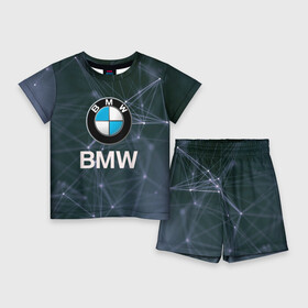 Детский костюм с шортами 3D с принтом БМВ  BMW  Абстракция ,  |  | bmw | bmw performance | m | motorsport | performance | бмв | моторспорт