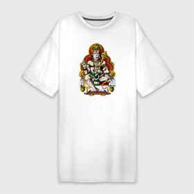 Платье-футболка хлопок с принтом Индуистский бог Хануман ,  |  | monkey | гамадрил | гарила | горилла | животное | индия | индуистский бог хануман | король обезьян | мартышка | обезьяна | обезьянка | обезьяны | павиан | примат | шимпанзе