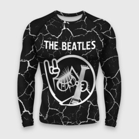 Мужской рашгард 3D с принтом The Beatles  КОТ  Трещины ,  |  | band | beatles | metal | rock | the | the beatles | битлз | группа | кот | мрамор | рок | трещины