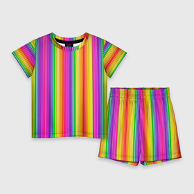 Детский костюм с шортами 3D с принтом ЦВЕТНЫЕ РАДУЖНЫЕ ЛИНИИ ,  |  | Тематика изображения на принте: желтый | забавный | зеленый | красный | красочный | лето | одно направление | оптическая иллюзия | оранжевый | радуга | розовый | текстура | тонкая линия | узор | фон