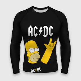 Мужской рашгард 3D с принтом AC DC ГОМЕР СИМПСОН SIMPSONS ,  |  | ac | ac dc | dc | music | rock | simpson | simpsons | гомер | музыка | рок | симпсон | симпсоны