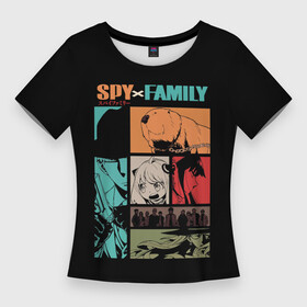 Женская футболка 3D Slim с принтом SPY X FAMILY  СЕМЬЯ ШПИОНА (ВСЕ) ,  |  | anya | anya forger | forger | loid | spy family | spy x family | yor | аниме | аня | аня форджер | йор | лойд | семья | семья шпиона | форджер | шпиона