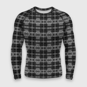 Мужской рашгард 3D с принтом Черно белая клетка ,  |  | black and white | checkered | pattern | клетчатый узор | черно белый