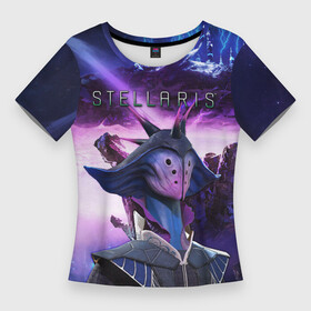 Женская футболка 3D Slim с принтом STELLARIS  СТЕЛЛАРИС ,  |  | stelaris | stellaris | стеларис | стелларис