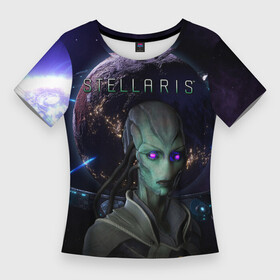 Женская футболка 3D Slim с принтом STELLARIS  СТЕЛЛАРИС ,  |  | stelaris | stellaris | стеларис | стелларис