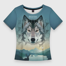 Женская футболка 3D Slim с принтом Серый волк  голова ,  |  | wolf | арт | белый | волк | волкодав | волкодиночка | волкособ | детские | добрый | животные | одинокий волк | рисунок | рок | серый | серый волк | собака | узор | узоры
