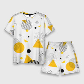 Мужской костюм с шортами 3D с принтом GEOMETRIC INTERWEAVING OF SHAPES ,  |  | абстрактный | белый | вектор | геометрический | графический | желтый | красочный | линии | треугольники | узор | формы | цвет | черный