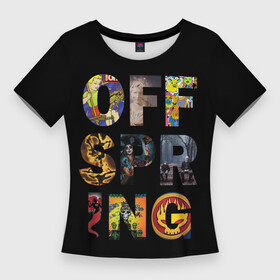 Женская футболка 3D Slim с принтом The Offspring Альбомы ,  |  | america | nрон уэлти | offsrping | the offspring | usa | америка | атом уиллард | грег к | декстер холланд | джеймс лилья | нудлс | отпрыск | отпрыски | офспринг | оффспринг | пит парада | рок | сша