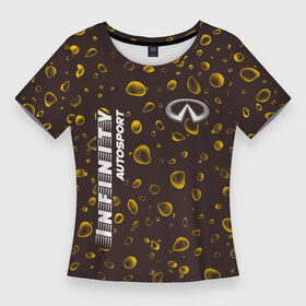 Женская футболка 3D Slim с принтом ИНФИНИТИ  Infinity Autosport + Капли ,  |  | auto | autosport | infiniti | infinity | logo | moto | nissan | symbol | авто | автомобиль | гонки | дождя | знак | инфинити | капли | лого | логотип | логотипы | марка | машина | мото | ниссан | символ | символы