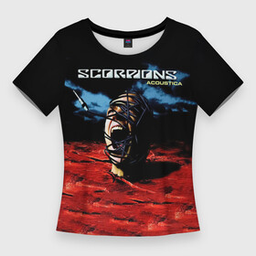 Женская футболка 3D Slim с принтом Acoustica  Scorpions ,  |  | scorpion | scorpions | группа | клаус майне | маттиас ябс | метал | микки ди | павел мончивода | рок | рудольф шенкер | скорпион | скорпионс | скорпионы | хард | хардрок | хеви | хевиметал