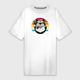 Платье-футболка хлопок с принтом Злой енот грозит кулаком ,  |  | predator | raccoon | raccoon gargle | trash panda | енот | енот полоскун | енотик | енотовидная собака | еноты | животное | зверь | мусорная панда | треш панда | трэш панда | хищник