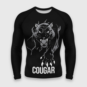 Мужской рашгард 3D с принтом Cougar on the hunt  Пума на охоте ,  |  | cat | cougar | gaze | hunting | predator | stalking | wild | взгляд | дикая | кошка | крадется | на охоте | пума | хищник