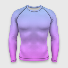 Мужской рашгард 3D с принтом Голубо розовый градиент ,  |  | blue | gradient | pink | градиент | розовый | тренд | трендовые цвета