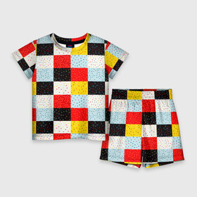 Детский костюм с шортами 3D с принтом MULTICOLORED SQUARE MOSAIC ,  |  | абстрактный | желтый | забавный | квадраты | красный | красочный | многоцветный | мозаика | разноцветный | узор | цветной | черный | яркий