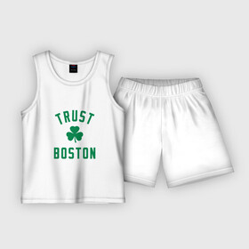 Детская пижама с шортами хлопок с принтом Trust Boston ,  |  | basketball | game | nba | sport | баскетбол | баскетболист | бостон | игра | мяч | нба | спорт | спортсмен