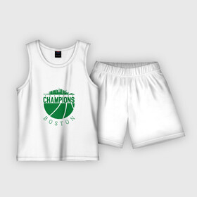 Детская пижама с шортами хлопок с принтом Champions  Boston ,  |  | basketball | game | nba | sport | баскетбол | баскетболист | бостон | игра | мяч | нба | спорт | спортсмен