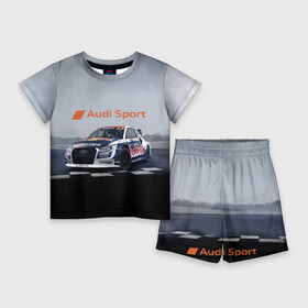 Детский костюм с шортами 3D с принтом Ауди Спорт  Гоночная команда Audi sport  Racing team ,  |  | Тематика изображения на принте: audi | car | germany | power | racing | team | автомобиль | ауди | германия | гонка | мощь