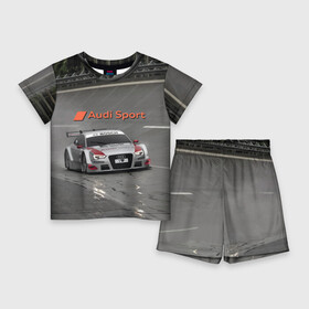 Детский костюм с шортами 3D с принтом Автогонки на шорт треке Audi Sport Racing Team ,  |  | Тематика изображения на принте: audi | car | power | racing | short track | speed | автомобиль | ауди | гонки | мощь | скорость | соревнование | шорт трек