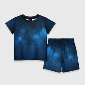 Детский костюм с шортами 3D с принтом Космическая ночь ,  |  | outer space | space | universe with stars | вселенная | вселенная со звездами | галактика | звезды | космическая ночь | космос