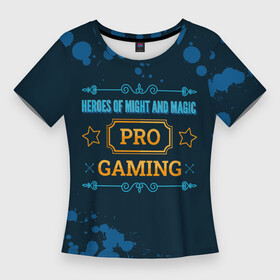 Женская футболка 3D Slim с принтом Игра Heroes of Might and Magic: PRO Gaming ,  |  | heroes | heroes of might and magic | logo | magic | might | paint | pro | брызги | герои | игра | игры | краска | лого | логотип | магии | меча | символ