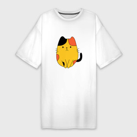 Платье-футболка хлопок с принтом CUTE LONELY CAT ,  |  | домашний | животное | забавный | милый | пятнистый | цветной