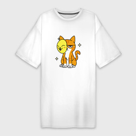 Платье-футболка хлопок с принтом THE MASKED CAT ,  |  | в маске | домашний | животное | забавный | милый | цветной