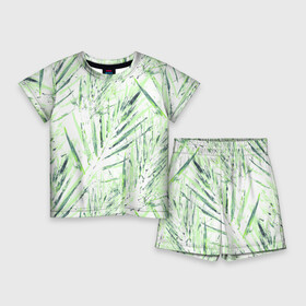 Детский костюм с шортами 3D с принтом Листья Пальмы Нарисованные Маслом ,  |  | jungles | palm | palm tree | summer | акварель | букет | деревья | джунгли | лето | листья | нарисованные | пальма | пасло | природа | растение | флора