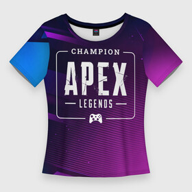 Женская футболка 3D Slim с принтом Apex Legends Gaming Champion: рамка с лого и джойстиком на неоновом фоне ,  |  | Тематика изображения на принте: apex | apex legends | champion | legends | logo | апекс | гранж | игра | игры | легент | лого | логотип | символ
