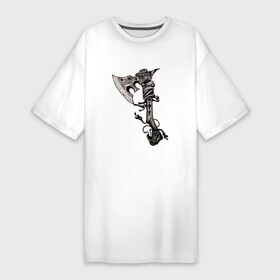 Платье-футболка хлопок с принтом Крутой боевой тату топор ,  |  | axe | battle axe | blade | боевой топор | оружие | славянский боевой топор | тату | топор | холодное оружие