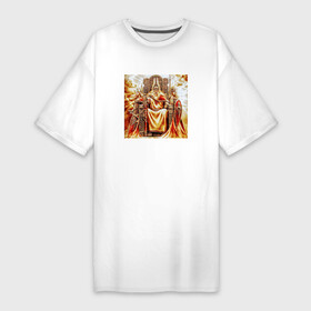 Платье-футболка хлопок с принтом Верховный бог Сварог ,  |  | бог сварог | сварог | славяне | славянская религия | славянская символика | язычество