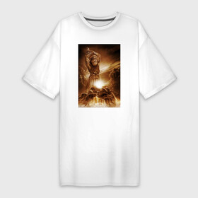 Платье-футболка хлопок с принтом Сварог  Кузнец ,  |  | бог сварог | сварог | славяне | славянская религия | славянская символика | язычество