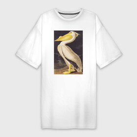 Платье-футболка хлопок с принтом American White Pelican (Пеликан) ,  |  | абстракция | винтаж | геометрия | животные | картина | классика | красный | кубизм | пеликан | природа | птицы | фауна | экспрессионизм
