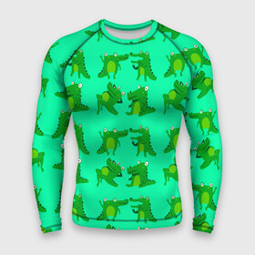 Мужской рашгард 3D с принтом FUNNY CROCODILES ,  |  | Тематика изображения на принте: аллигатор | дикая природа | животное | забавный | зеленый | крокодил | милый | счастливый