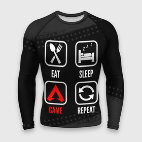 Мужской рашгард 3D с принтом Eat, Sleep, Apex Legends, Repeat ,  |  | apex | apex legends | eat sleep repeat | legends | logo | апекс | игра | игры | краска | легент | лого | логотип | символ