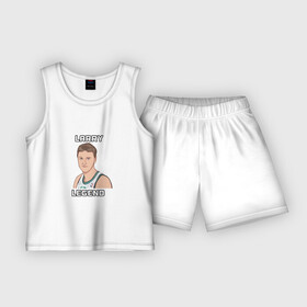 Детская пижама с шортами хлопок с принтом Larry Legend ,  |  | basketball | game | nba | sport | баскетбол | баскетболист | бостон | игра | мяч | нба | спорт | спортсмен