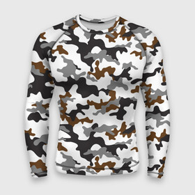 Мужской рашгард 3D с принтом Камуфляж Чёрно Белый  Camouflage Black White ,  |  | black | camo | camouflage | white | белый | камуфляж | чёрный