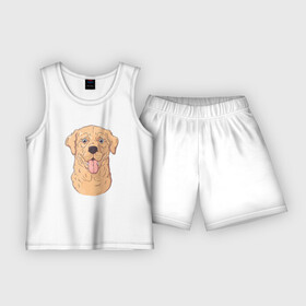 Детская пижама с шортами хлопок с принтом Морда пса Лабрадор ,  |  | лабрадор | пес | песик | собака | собачка