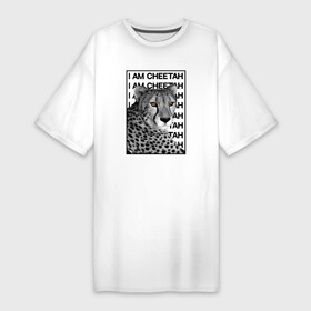 Платье-футболка хлопок с принтом Пума Месси ,  |  | блогеры | животные | месси | питомец | пума